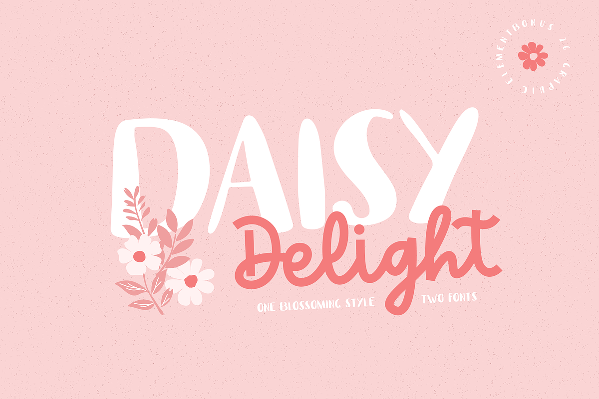 Daisy Delight - Blooming Font Duo, a Handwritten Font by Helotype (Photo 1 of 9)