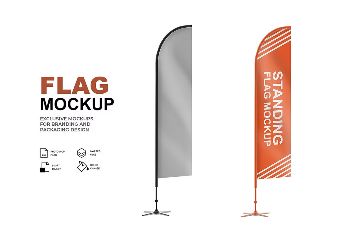 Feather Flag Mockup, a Product Mockup by GraphicsPixel (Photo 1 of 5)