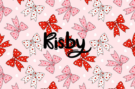 Valentine Coquette Bow Heart Pattern, a Pattern Graphic by KisbyArt