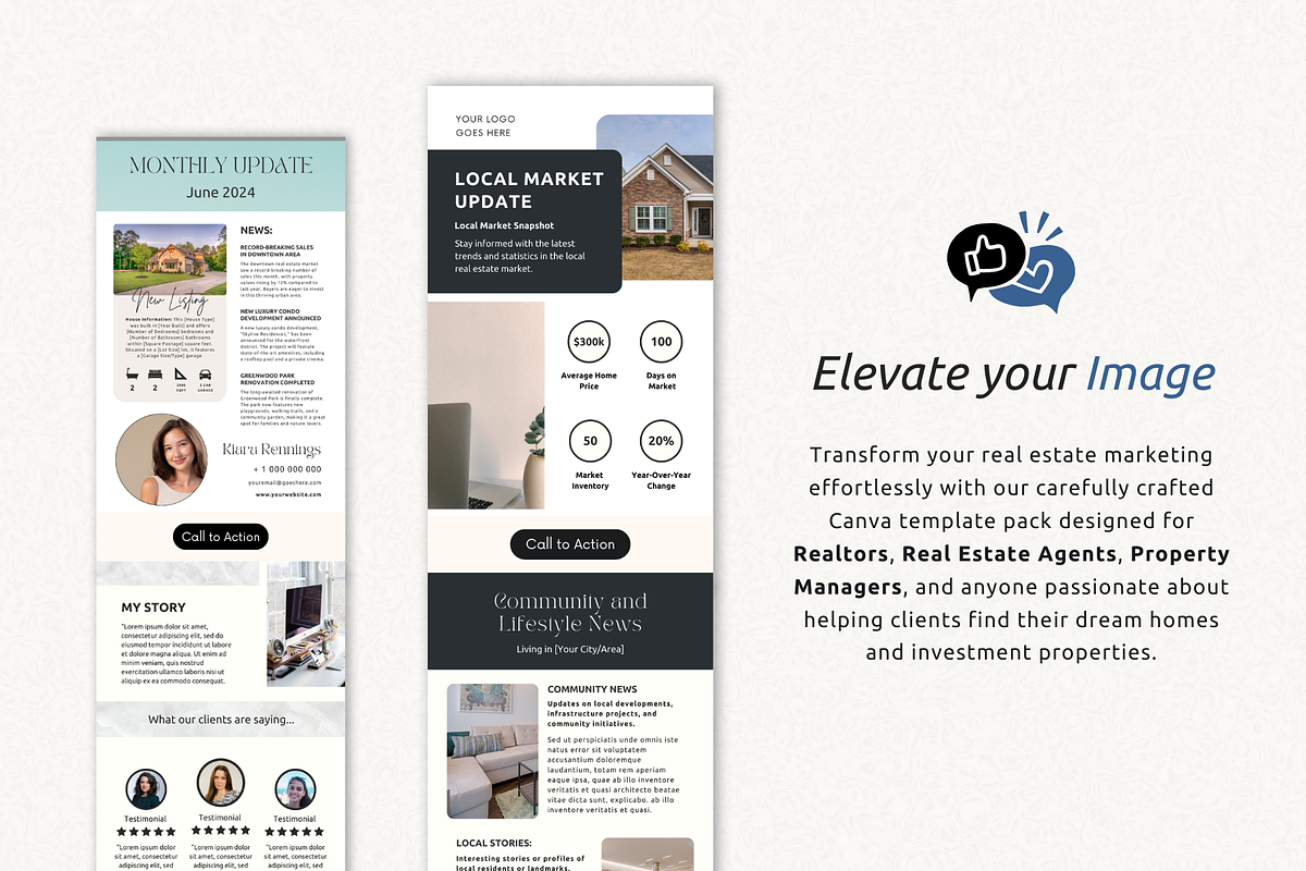 Real Estate Newsletter Template Pack, an Email Template by PittaFinePrint (Photo 2 of 10)