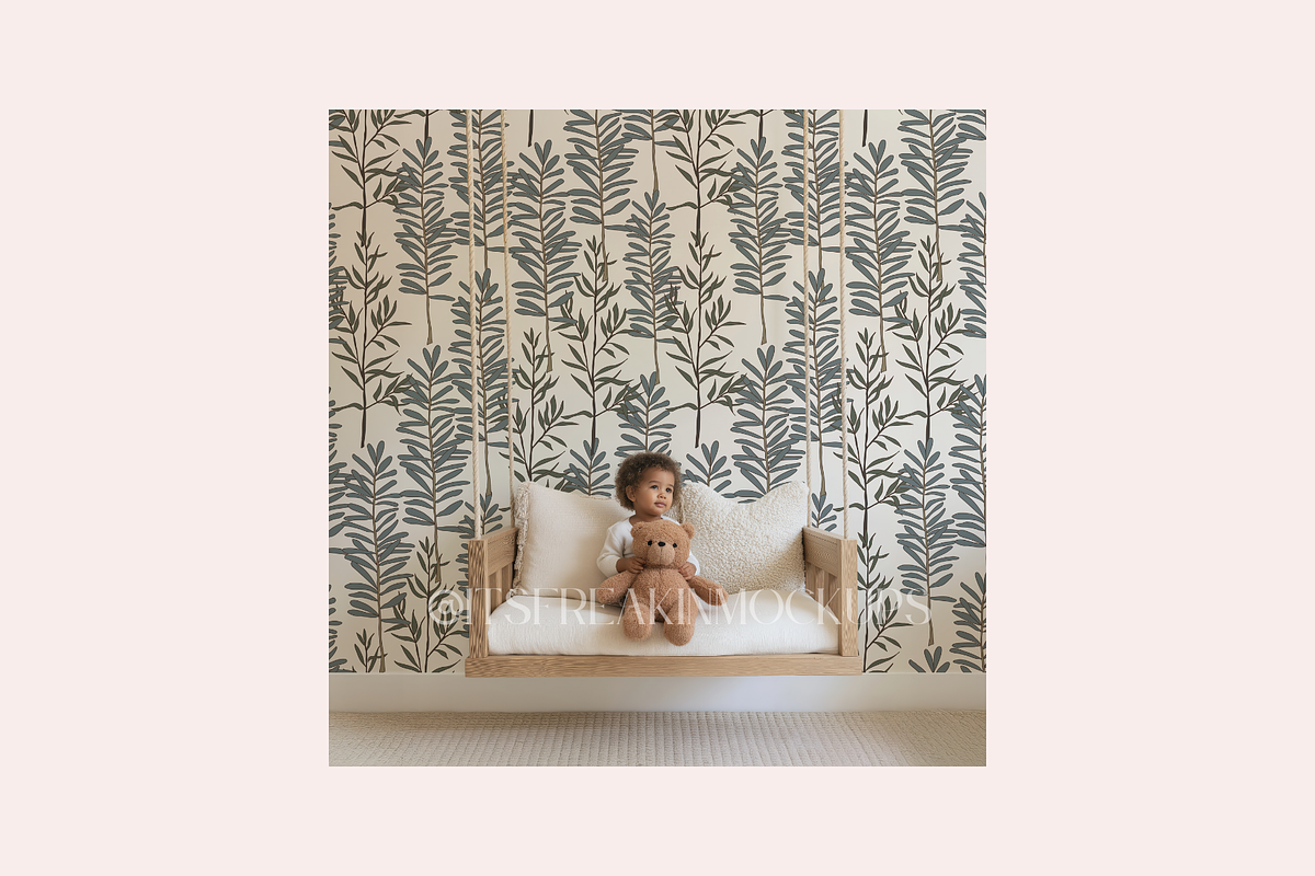 PSD Nursery Wallpaper Mockup PSD, a Household Mockup by ItsFreakinMockups (Photo 2 of 3)