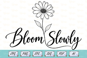 Bloom Slowly Floral Line Art, a Decorative Illustration by Ghagra