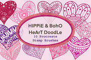 Hippie & Boho Heart, Procreate Stamp, a Brush Add-On by Sense Library (Thumbnail 1 of 19)