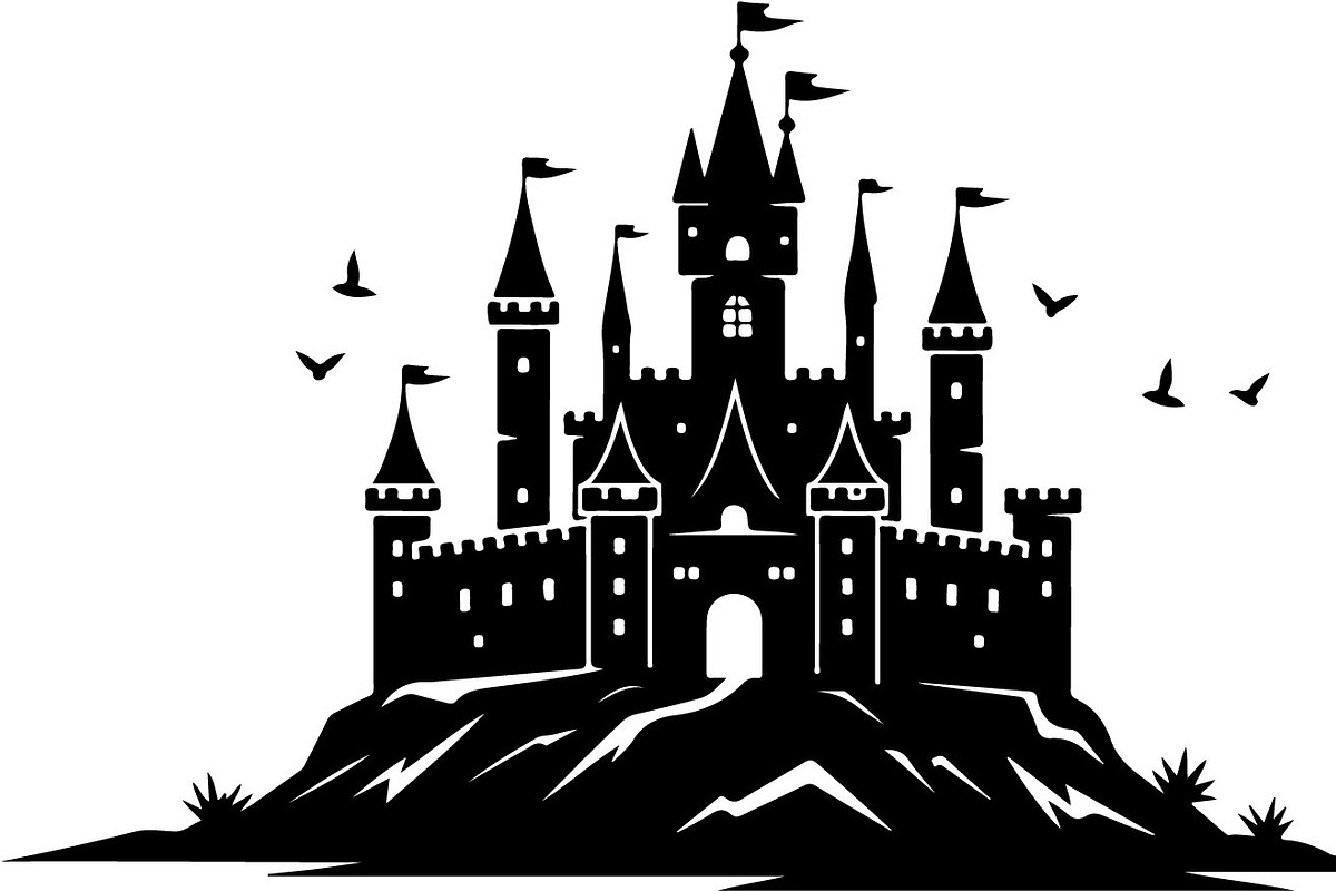 Medieval Castle Silhouette Set, an Illustration by BIPLOB EXPERT (Photo 2 of 9)
