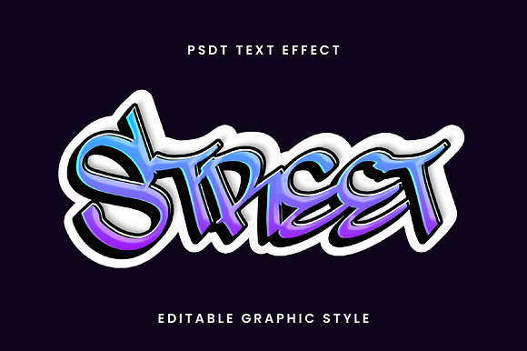 Chrome Gradient Graffiti Text Effect preview 3