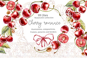 Cherry Romance Watercolor Collection