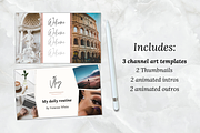 Feminine Youtube Branding Kit, a Social Media Template by PittaFinePrint (Thumbnail 3 of 9)