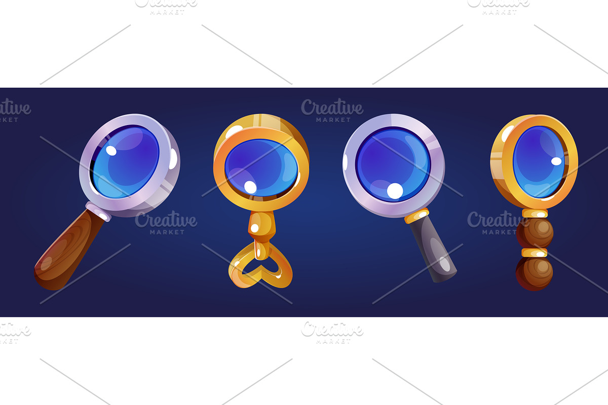 Zoom with magnify glass and search, an Object Illustration by art PVP - market