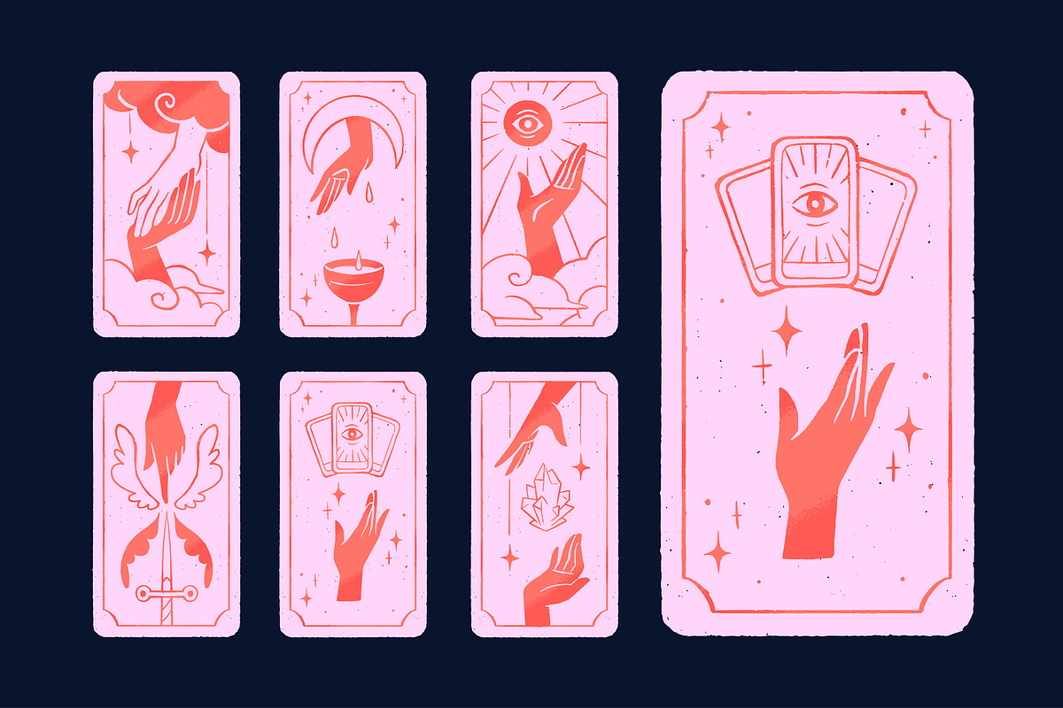 Magic tarot card back designs set, a Decorative Illustration by PaperTrident (Photo 2 of 3)