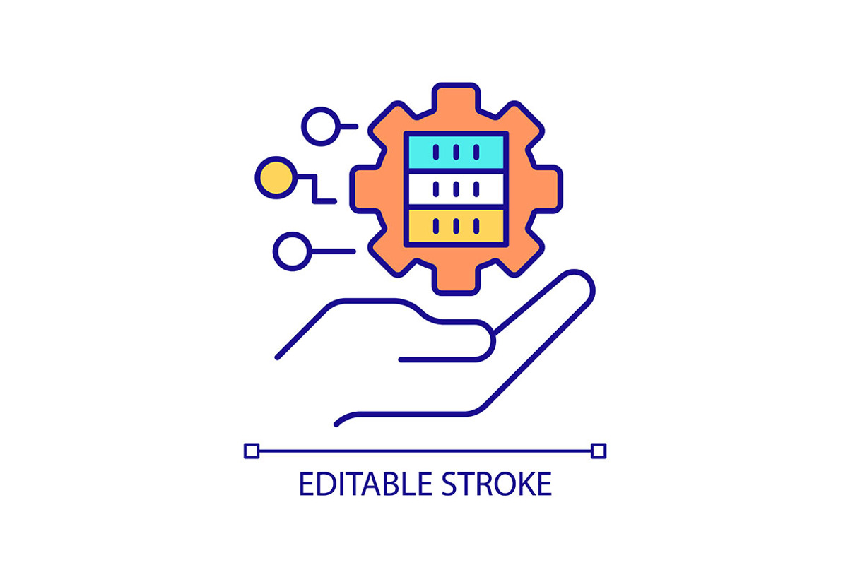 Digital data storage technology RGB, an Outline Icon by IMG Visuals