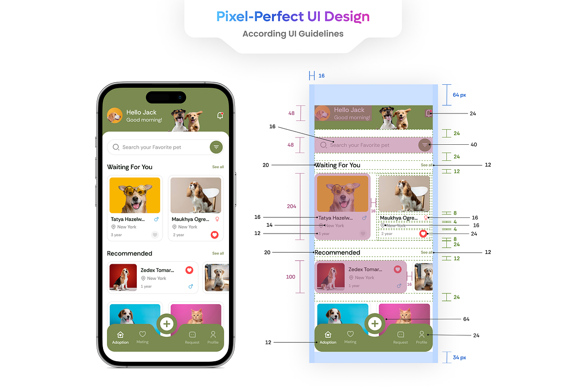 Pet Adoption & Mating App UI kit, an UI Kit Template by Trushit's Shop (Photo 2 of 8)