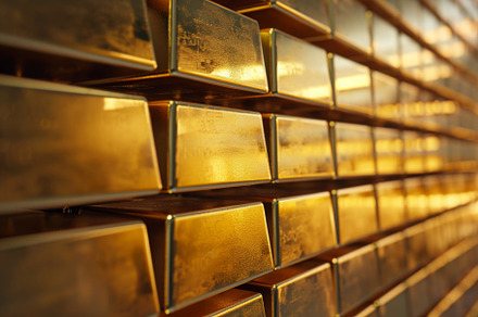 Close Up of Wall Made of Gold Bars,, a Photo by Iftikhar Alam