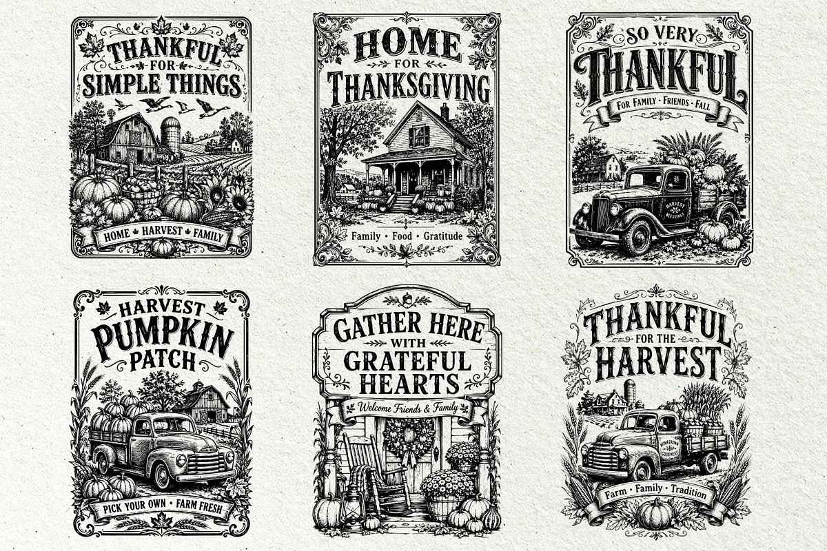 Thanksgiving Signs SVG Graphics, a Seasonal Illustration by DENIDigitalArtSudio (Photo 4 of 7)