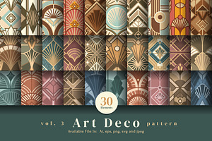 Art Deco Pattern, a Pattern Graphic by Bewalrus Studio