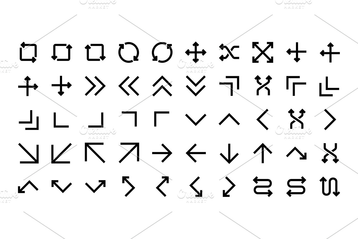 100 Arrow Glyph icon Set, an Outline Icon by shahsoft (Photo 7 of 8)