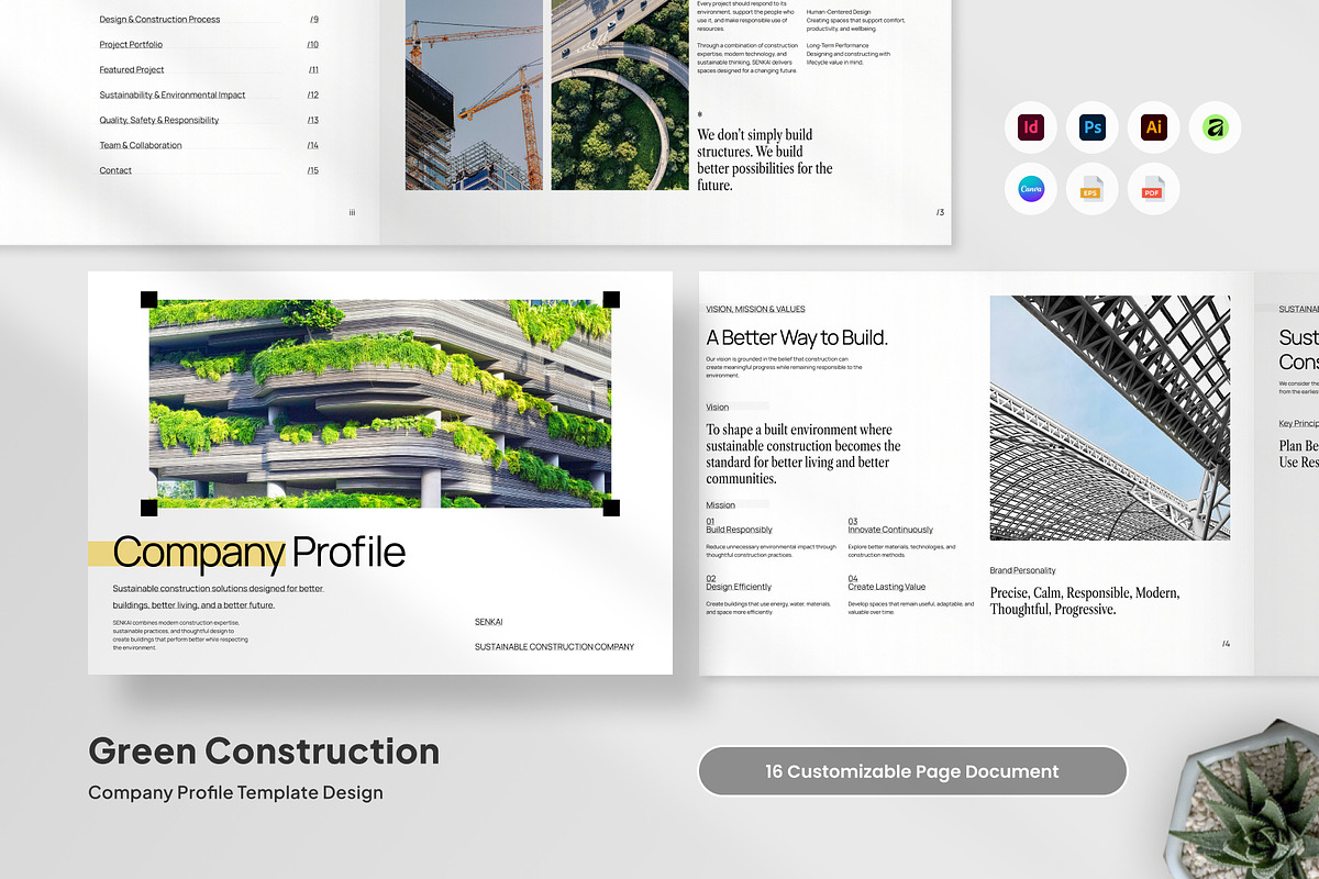 Sustainable Construction Company, a Magazine Template by trabaskriya (Photo 1 of 7)