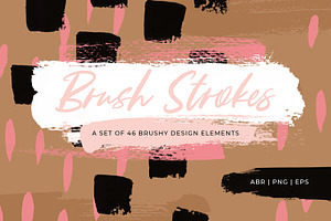 Paint Brush Strokes, Shapes & Dots