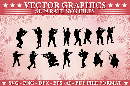 Soldier silhouette SVG vector
