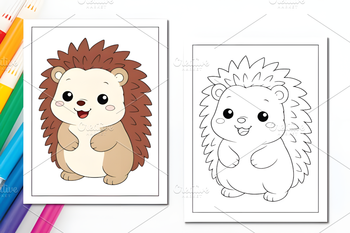 Cute Animals Coloring Pages for Kids, an Animal Illustration by Ink Gallery (Photo 3 of 8)