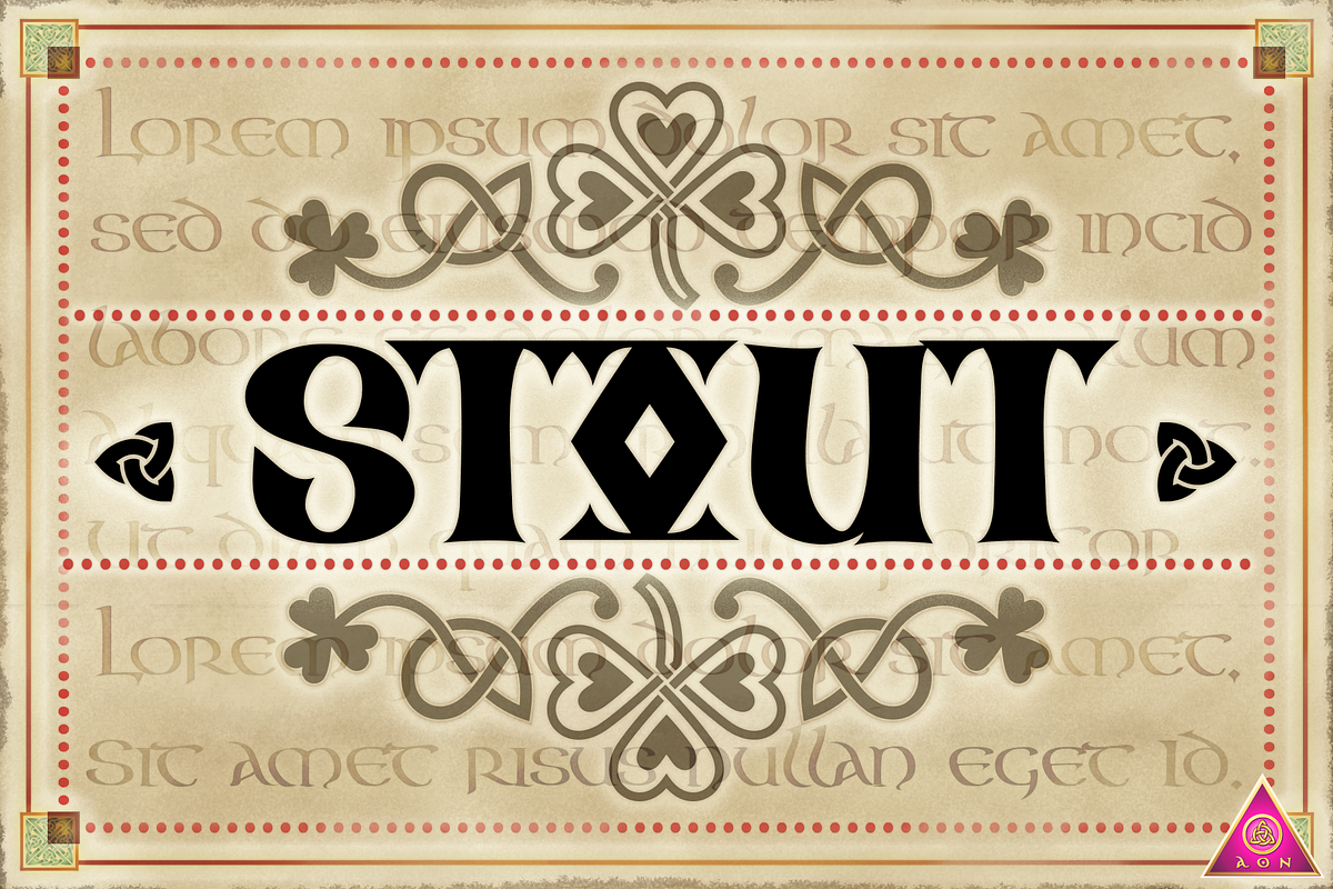 CELTIC FONT - Aon Stout, a Script Font by AonCelticArt (Photo 1 of 5)