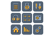 Icons interface set, an Outline Icon by AlexZeL (Thumbnail 4 of 5)