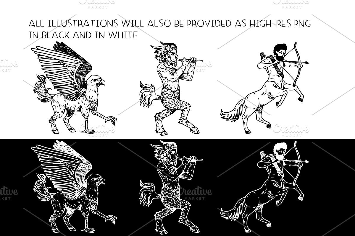 Mythological creatures - vector, an Animal Illustration by Renée from Studio neetje (Photo 5 of 5)
