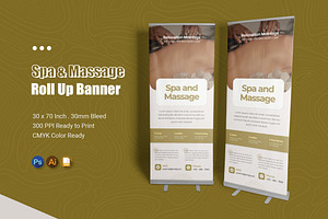 Spa and Massage Roll Up Banner, a Print Template by Esensifiksi.studio