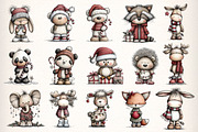 Whimsical Christmas Clipart Bundle, an Illustration by Dream Creation (Thumbnail 6 of 7)