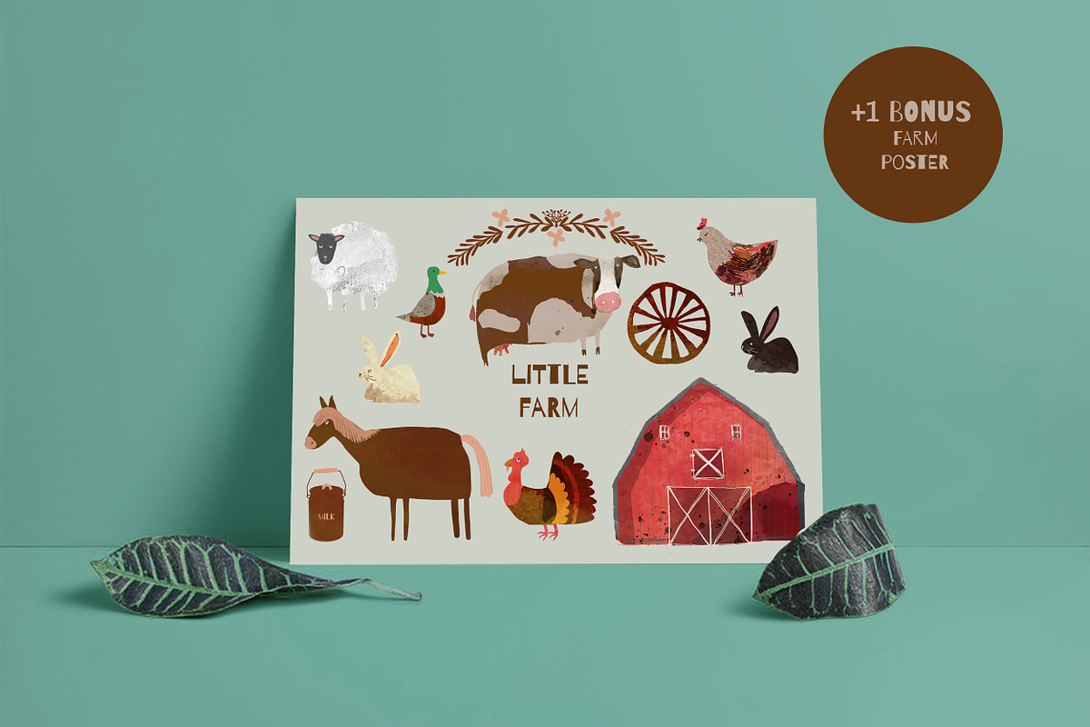 Animal Farm Watercolor Patterns, a Pattern Graphic by watercolor kamill (Photo 10 of 12)