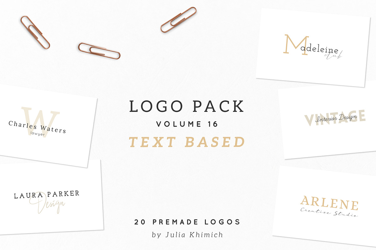 Logo Pack Volume 16. Text Based, a Branding & Logo Template by Mint Air Studio (Photo 1 of 21)