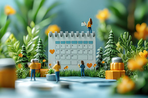 Creative calendar planning in a vibr, a Photo by Tanuart
