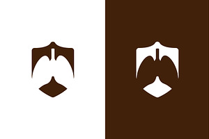 Lungs and shield logo combination, a Healthcare Illustration by GraphiShop