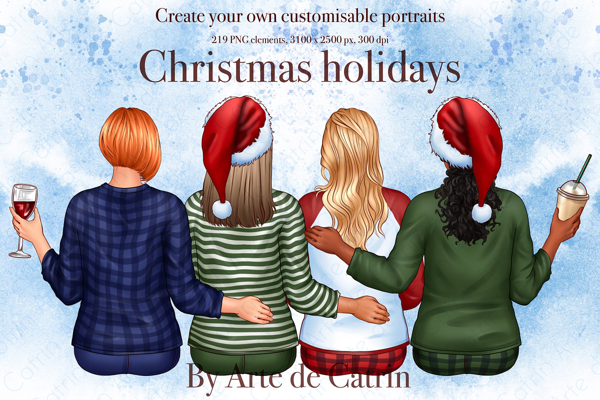 Christmas Holidays Clipart, a Decorative Illustration by ArtedeCatrin (Photo 1 of 12)