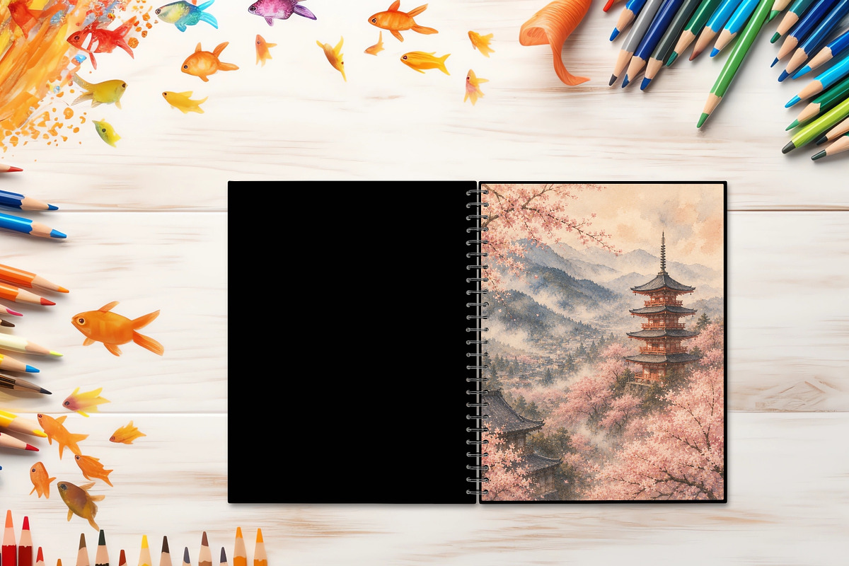 36 Japan Junk Journal Pages, a Background Graphic by LA Design (Photo 8 of 10)