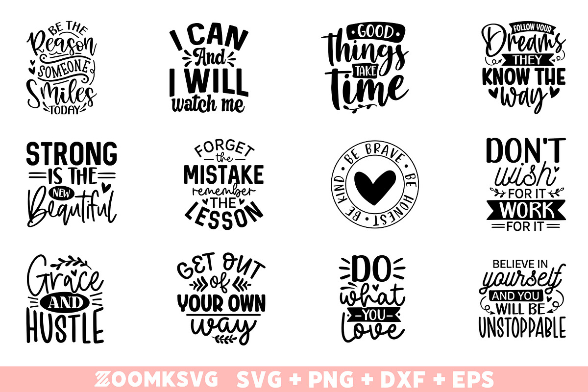 Inspirational Quotes SVG Bundle, an Illustration by ZoomkSVG (Photo 5 of 7)