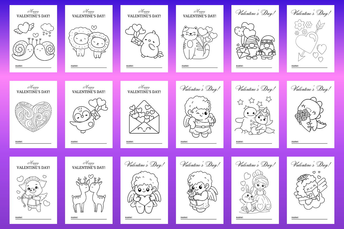 Valentine's Day Coloring Book, a Print Template by Art's and patterns (Photo 5 of 9)