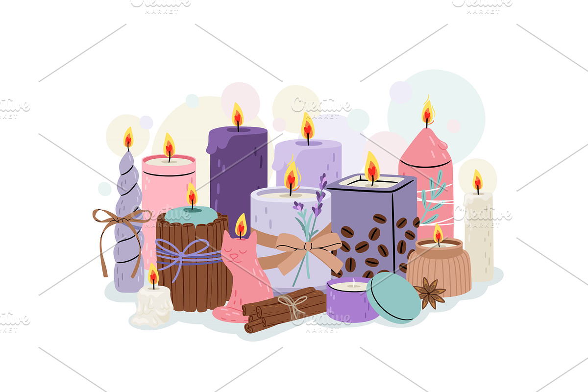 Beautiful scented candles set, an Object Illustration by Stock-Smart-Start