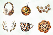 Leopard Print Christmas Clipart PNG, an Illustration by Creative Art (Thumbnail 3 of 9)