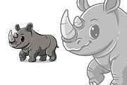 Cute rhinoceros walking cartoon, an Animal Illustration by garistipis (Thumbnail 2 of 3)