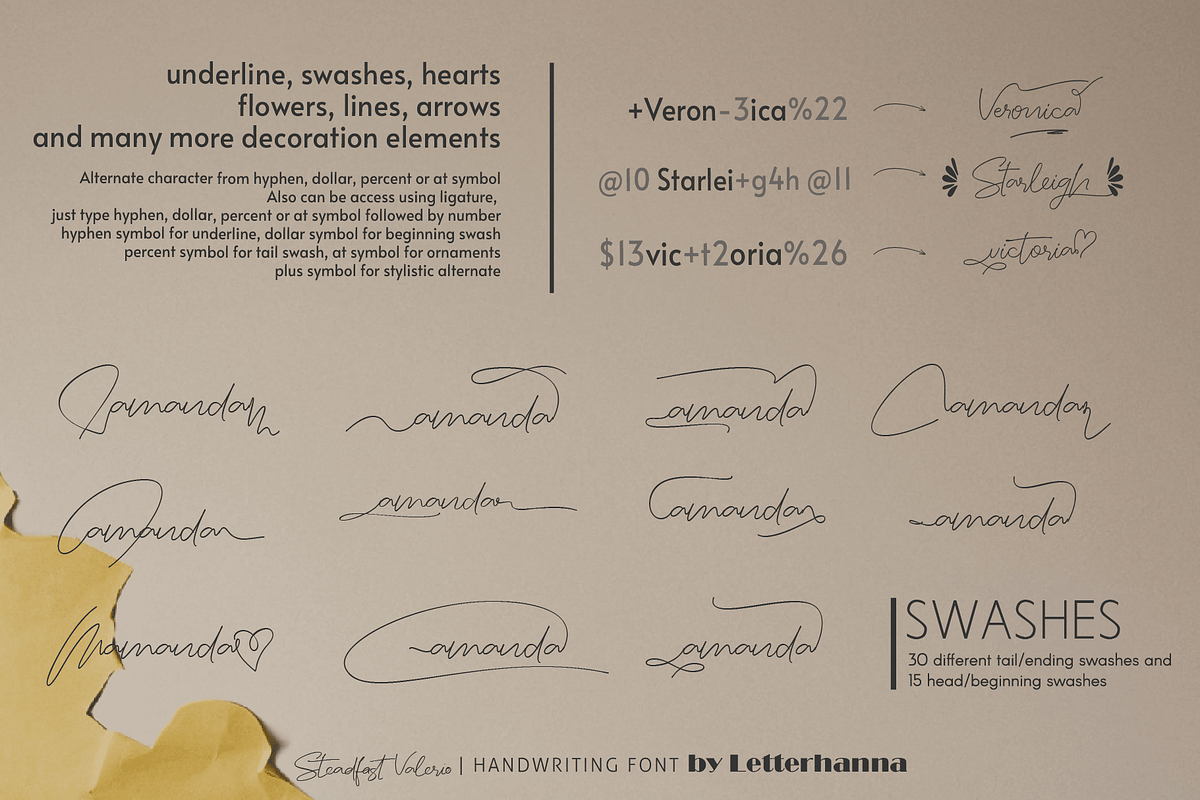Steadfast Valerio Font, a Handwritten Font by Letterhanna Studio (Photo 6 of 13)