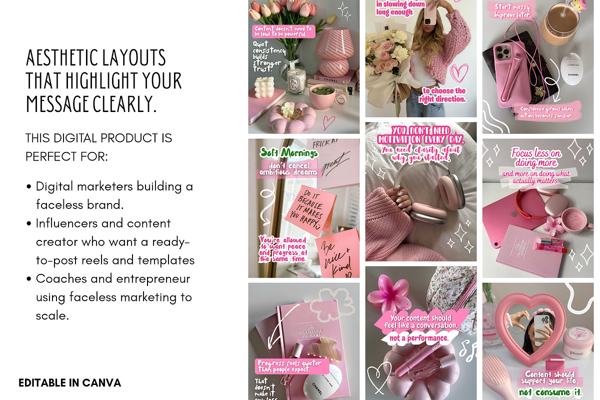 50 Aesthetic Canva Design Template, a Social Media Template by thecyella.co (Photo 3 of 6)