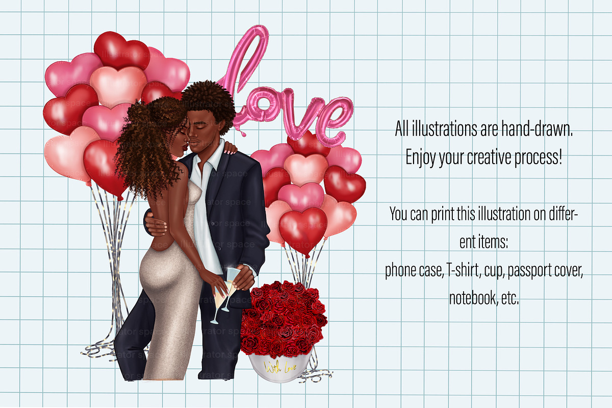 African American couple clipart, a Graphic by Illustrator Space (Photo 7 of 8)