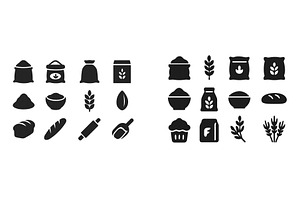 Various types of grains, flours, and, a Food Illustration by ZinetroN