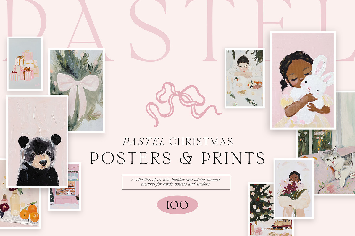 Pastel Christmas 100 Prints, a Background Graphic by Muse Artist (Photo 1 of 14)