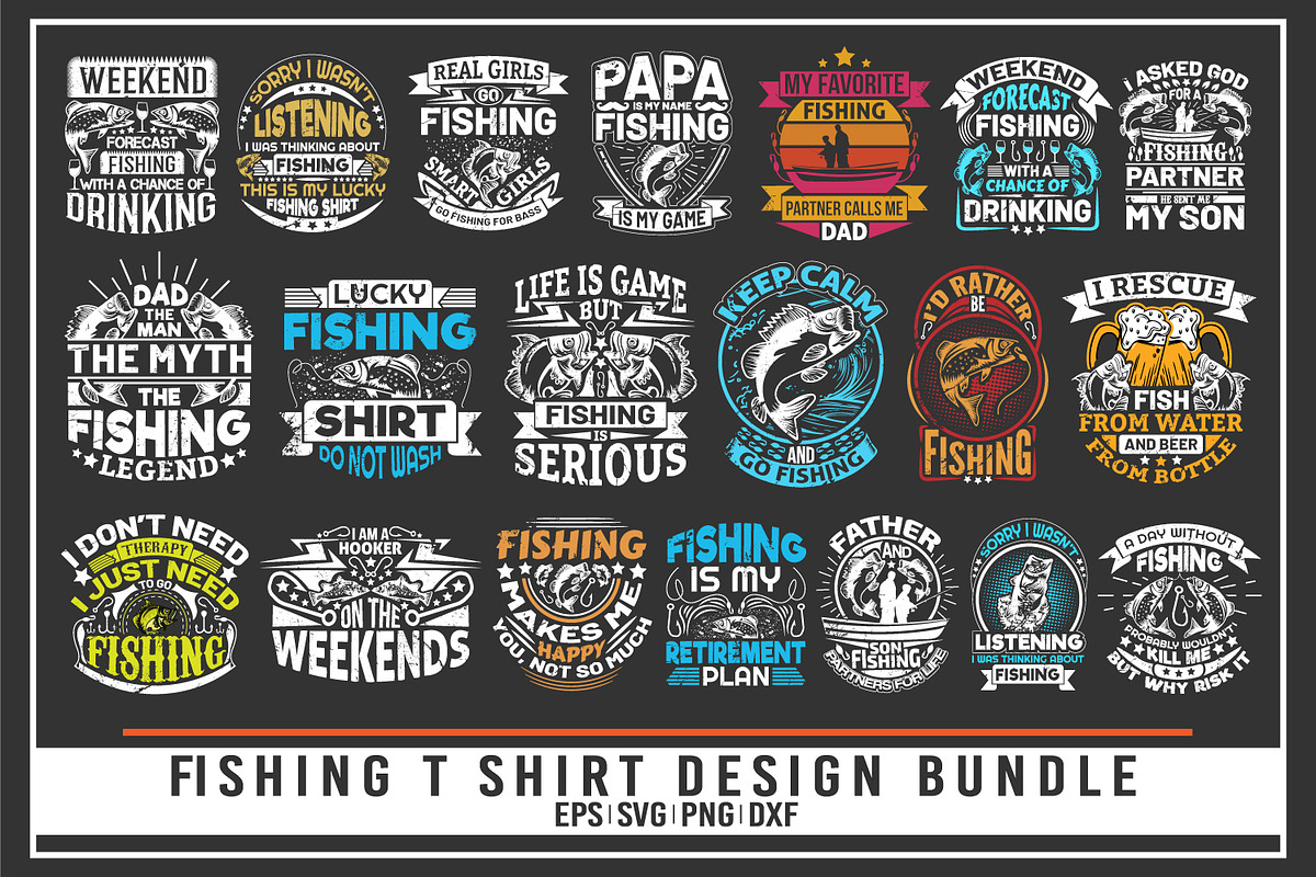 Fishing quotes t shirt bundle, a Graphic by Uniquesvg99 (Photo 1 of 9)