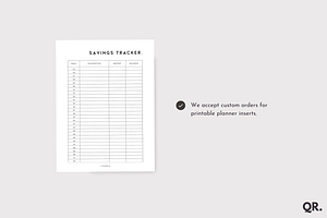 Printable Savings Tracker - Planner