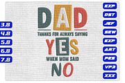 Funny Dad Yes Mom No Embroidery, a Decorative Illustration by Purpose Ekbal (Thumbnail 1 of 3)