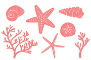Seashells Clipart in Mint & Coral, an Illustration by Amanda Ilkov (Thumbnail 4 of 5)