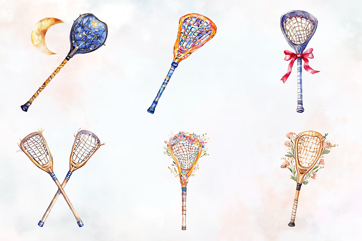 Lacrosse Watercolor Cliparts, an Illustration by RobertsArt (Photo 6 of 7)