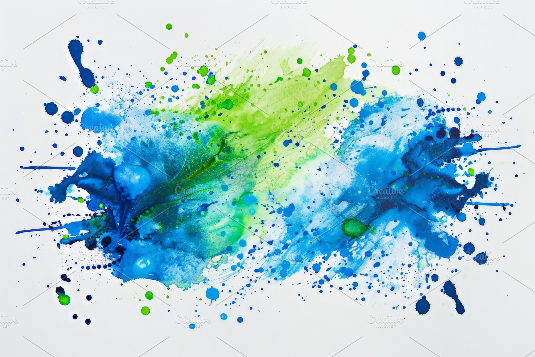 Hand painted blue and green watercol, a Background Photo by Pixeness